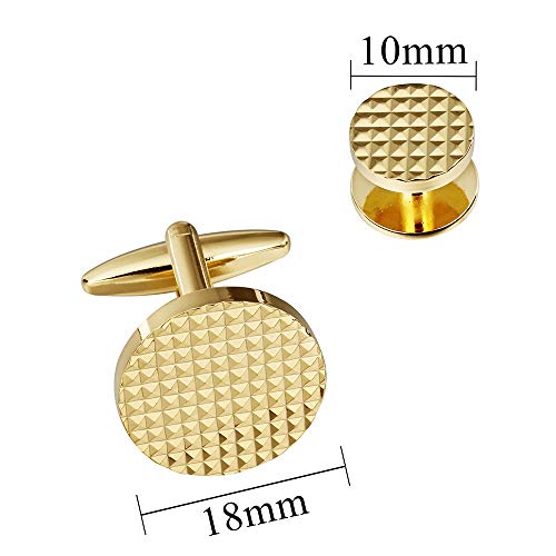 HAWSON Silver/Gold Cufflinks for Men with Tuxedo Shirt Studs,Men Accessories Jewelry with Gift Box,Gifts for Family,Best Friend on Wedding Business Birthday Anniversary4