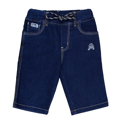 Image of Boys Regular fit,Light Blue,Drawstring Elastic Waistband,Stretchable Cotton Denim, Clean Look,Casual,Below Knee Length, 3 /4 Shorts