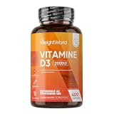 Vitamine D3 Cholécalciferol 2000ui, 400 Micro Comprimés Végétariens (+1 An)...