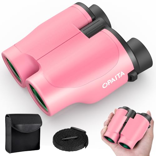 Compact Binoculars for Adults High Powered - OPAITA 20x32 Small Binoculars for Adults Kids with Low Light Vision for Hunting Cruise Ship Travel Concert Hiking Pink