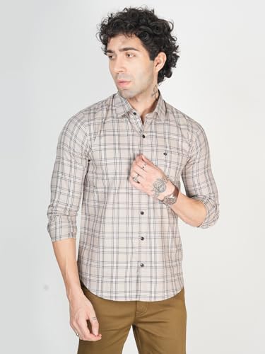 Image of Allen Cooper Checks Shirts for Men - 100% Cotton Comfort Fit Casual and Formal Shirt - Breathable, Soft, Classic Style (Multiple Colors)
