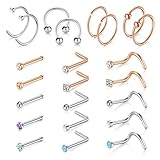 [Matériau] Ces clous de nez sont en acier inoxydable chirurgical 316L. Surface lisse sans nickel et sans plomb, résistante à la corrosion et hautement polie.