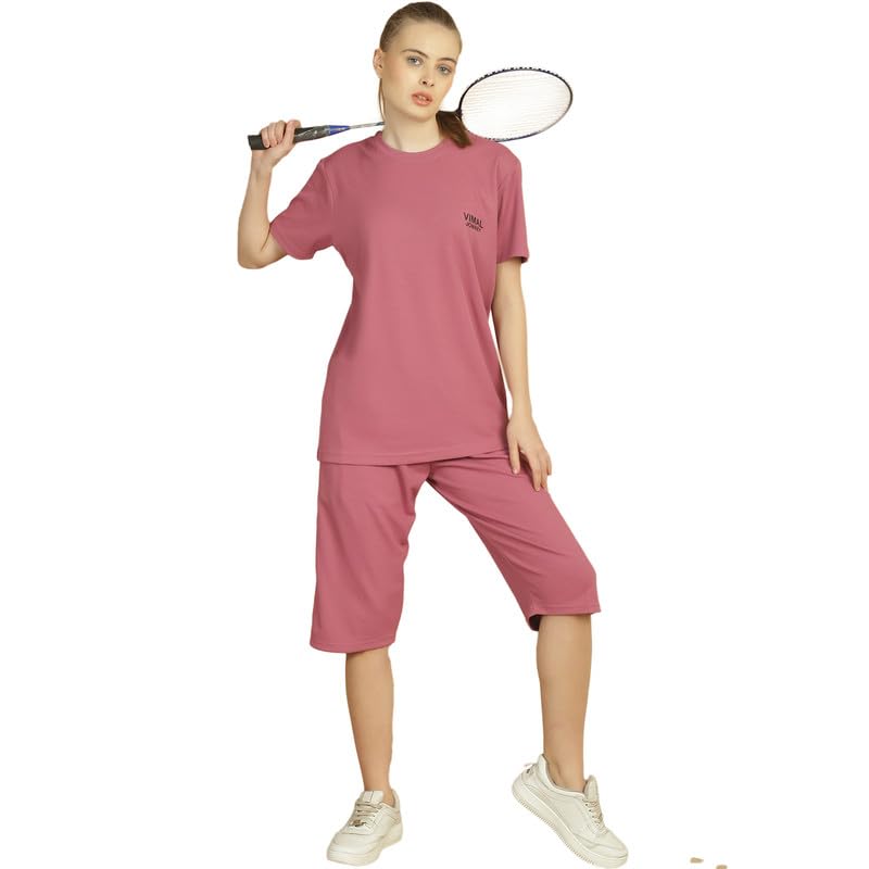Image of Mack Jonney Solid Regular Fit Polyster Lycra Capri for Women-P