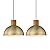 ELYONA 2 Pack Hammered Pendant Lights 12” Vintage Metal & Wood Dome Hanging Lamp Antique Gold Industrial Kitchen Pendant Light Fixtures for Island, Farmhouse, Dining Room, Sink, Hallway, Brushed Brass