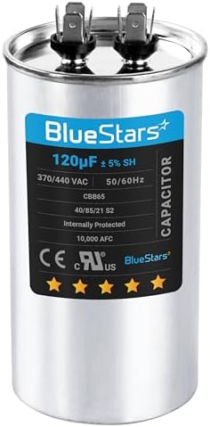 [UL Listed] BlueStars 120 uF MFD 370-440 VAC Round Run Capacitor AC