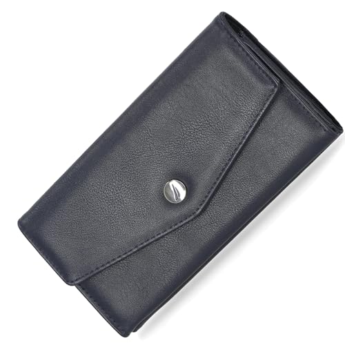 Image of Nautica Money Manager Womens Slim RFID Blocking Wallet, Small Bifold Credit Card Holder with Zipper Coin Pocket and ID Window