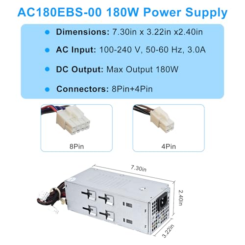 Fuente de alimentación AC180EBS-00 180W compatible Dell miniatura 4