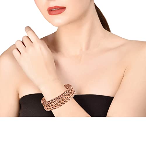 Touchstone Copper Healing Bracelet Tibetan Style. Hand Forged With Solid And High Gauge Pure Copper. Set Of 3 Different Designs In Rope Braid Style. #TOP1