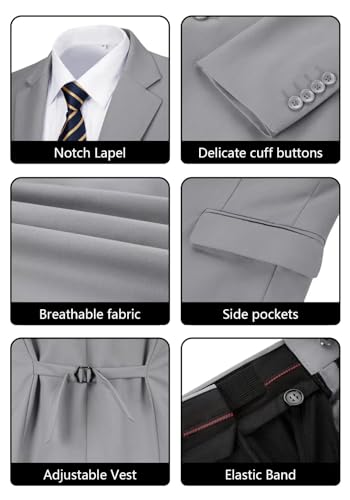 Men's Suit 3 Piece Wedding Suits 2 Buttons Slim Fit Tuxedo Set for Men Prom Casual Business Man Jacket Blazer Vest Pant4
