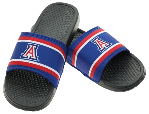 Image of FOCO NCAA Printed Team Logo and Color Stripes Comfortable Slide Sandals