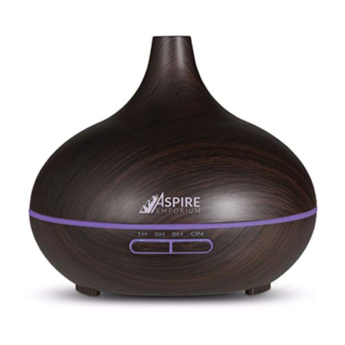 Essential Oil Diffuser by Aspire Emporium, 300 ML Capacity, Dark Wood Grain Finish Ultrasonic Oils Diffusers, Best for Home, Office, Baby Room, Aromatherapy Diffuser, Aroma Humidifier with Cool Mist