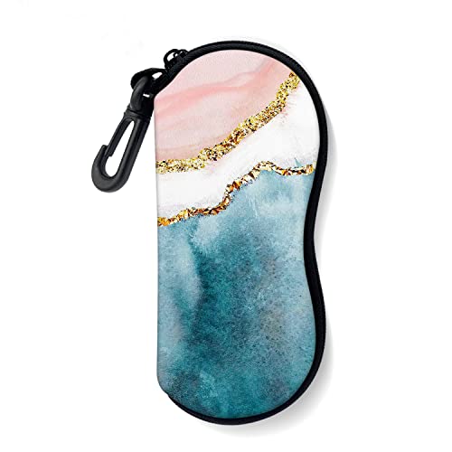 Image of Sunglasses Soft Case with Carabiner Ultra Light Neoprene Zipper Glasses Case