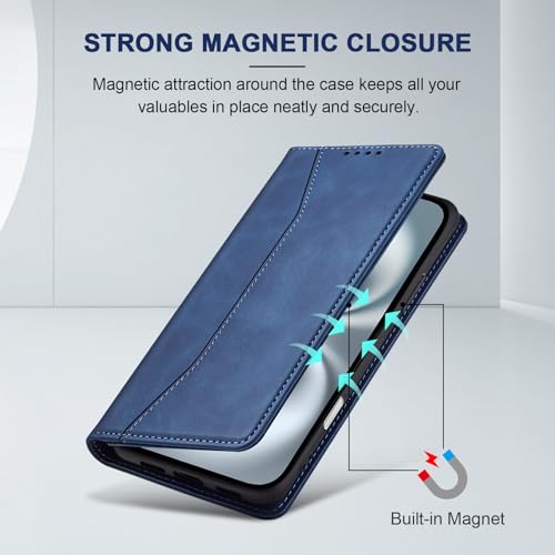 Image of Jasonyu Flip Wallet Case for iPhone 16,Blue