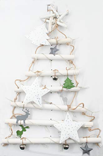 Preisvergleich Produktbild Tarrington House Dekorativer Holzbaum zum Aufhängen mit LED Beleuchtung, batteriebetrieben, Innenbeleuchtung