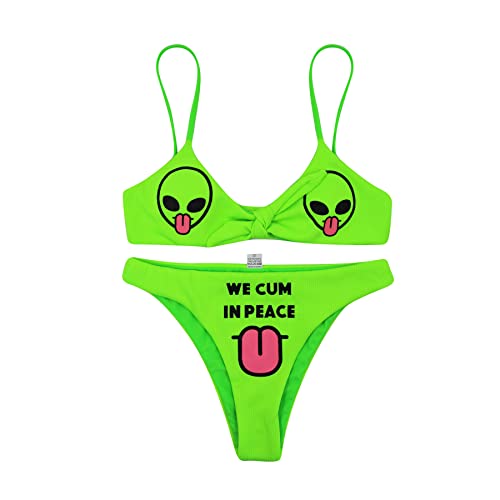 JUMISEE Damen-Bikini-Set mit Totenkopf-Motiv, 2-teilig, hohe Taille,...