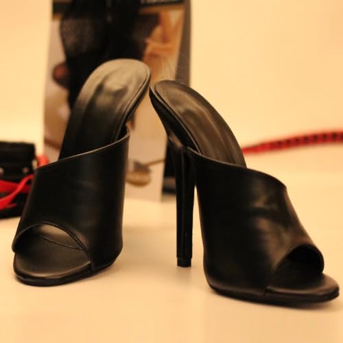 Pantoufles à talons hauts 14cm avec plateforme et bout ouvert sexy