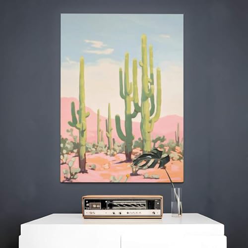 Affiche cactus rose blush pour rénover sa déco sans travaux