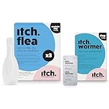 Itch | Medium Dog Flea & Tick Treatment and Wormer Bundle for Dogs | Dogs 10kg - 20kg | 3 Flea Pipettes and Itch Wormer-2 Tablets