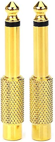 NANYI 6.35mm 1/4 inch Male Mono TS To RCA Female Interconnect Audio Adapter conversion plug Adaptor Gold Plated-2 Pack