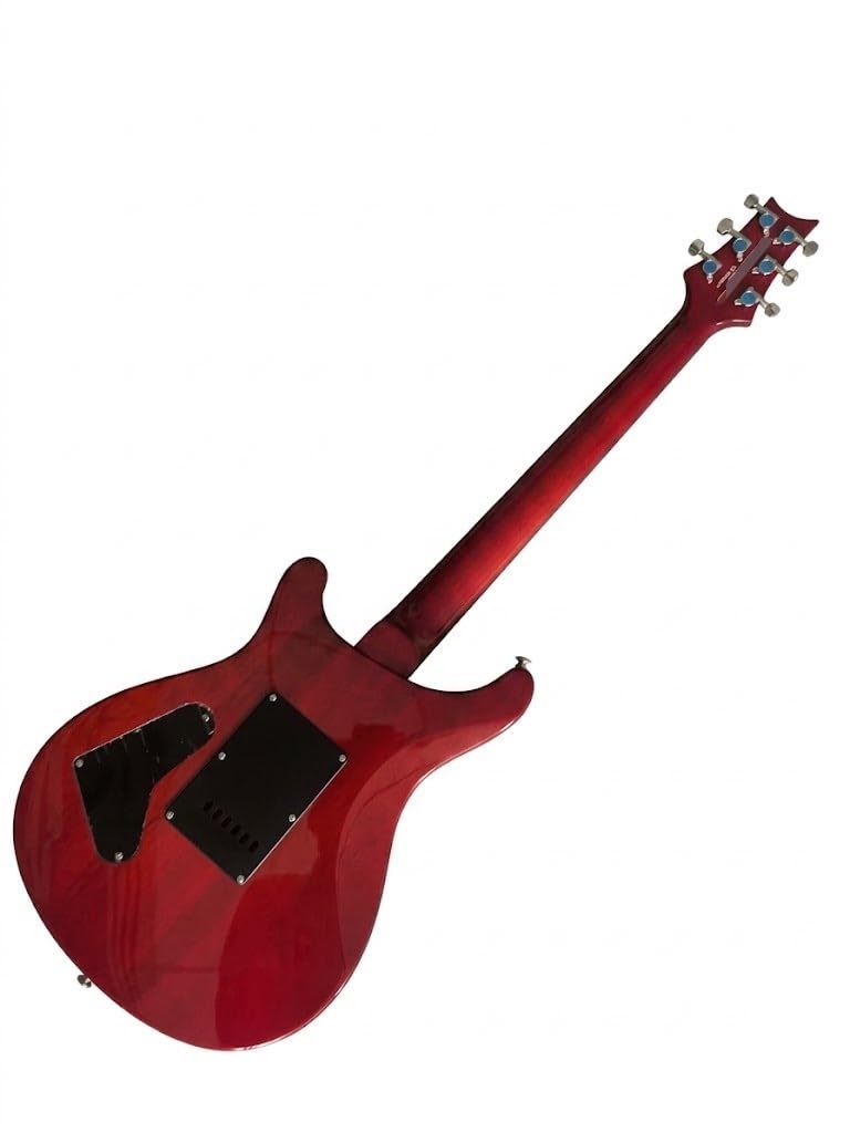 Chitarre elettriche Solid Body, doppio Humbucker e ponte tremolo, Guitarra elettrica ambidestra for palco studio, mogano palissandro, 6 corde rosso traslucido