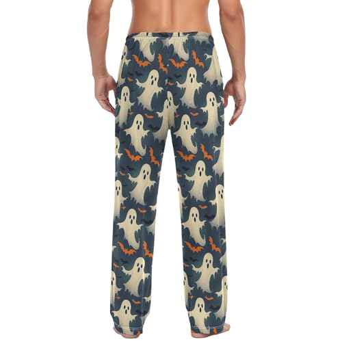 Men's Pajama Pants,Bat Cute Ghosts Lounge Lightweight Sleep Bottoms Pants with Pockets Size S-XXL2