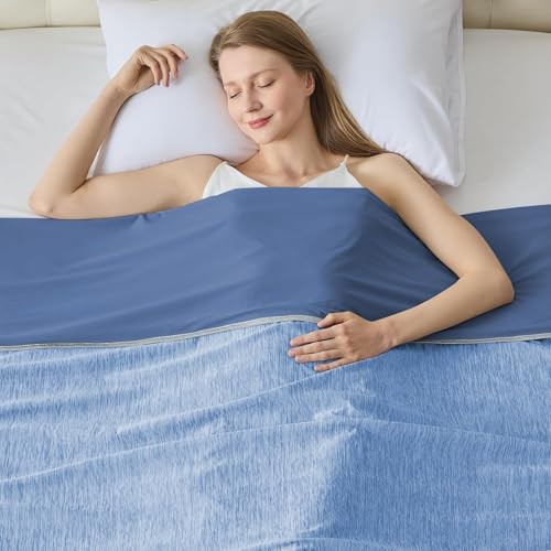 Image of Cooling Blanket Throw Size 50 inchx70 inch, Summer Lightweight Breathable Ice Blanket, Cooling Blankets for Hot Sleepers Night Sweats Adults Absorb Heat Keep Cool