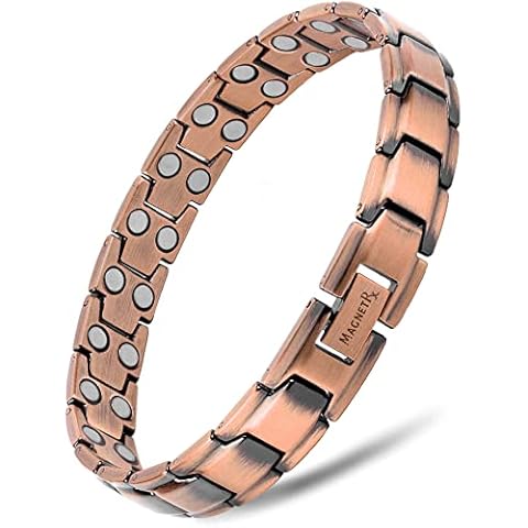MagnetRX® Pure Copper Magnetic Bracelet - Magnetic Copper Bracelets for Men - Adjustable Length with Sizing Tool (Leo Style) Cover