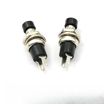 V TELESKY 10PCS Mini Round Momentary Push Button Switch Press The Self-Reset 7mm Red Yellow Green Blue Black White Black
