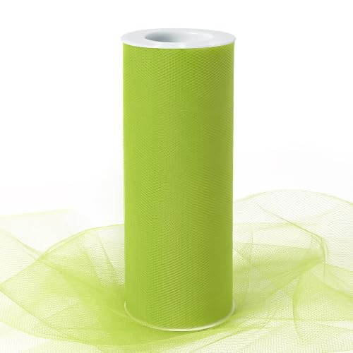 Image of Moss Green Tulle Fabric Ribbon 6 Inch by 25 Yards Rolls Fabric Spool Tulle for Gift Wrapping Wedding Decorations Craft Supplies DIY Tutu Skirt Baby Shower Birthday Party