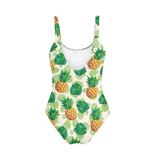 Image of One Piece Bathing Suit for Girl Kids Cute Beach Sport Swimwear U Back Scoop Neck Summer Swimming Pool Beachwear