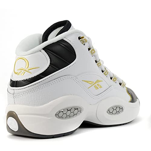 Reebok QUESTION MID Junior, White/Black/Gold, Size 62