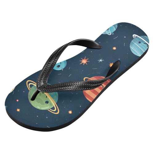 Mens Flip Flops Space PlanetsSandal Flip Flops for Women Summer Beach Slipper 214B3116