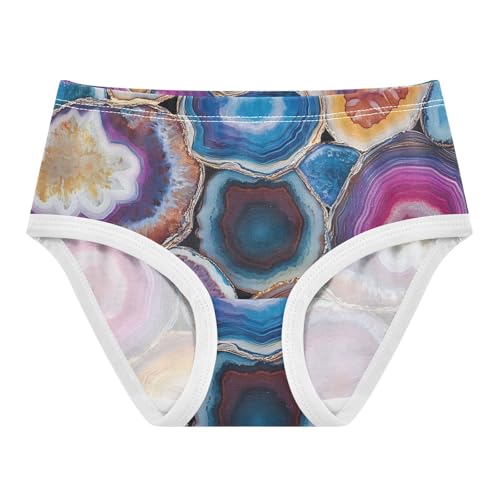 Colorful Agate Slices Kids Underwear Girls, Toddler Girl Panties, Girls' Cotton Brief Underwear, 2–8 Years