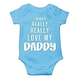 CBTwear I Really, Really, Really Love My Daddy - Daddies Princess - Dad's Prince - Cute Infant One-Piece Baby Bodysuit (Newborn, Light Blue)