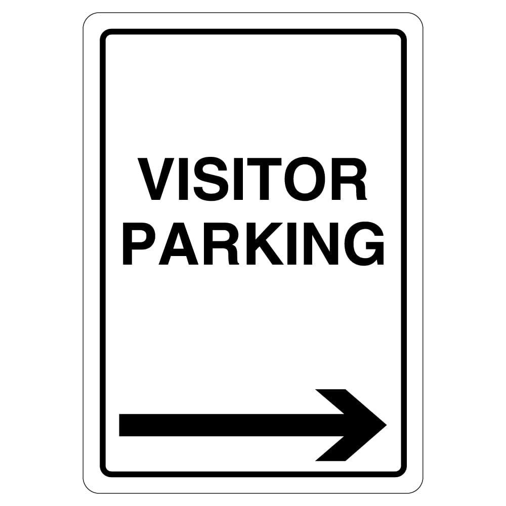 V Safety Visitor Parking - Arrow Right 210 x 297 mm (A4) - 1mm Rigid Plastic Safety Sign
