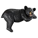 Design Toscano KY1884 Lemont The Lovable Lounger Sleeping Black Bear Roof Mount Outdoor Garden Statue, 34 Inch Long, Handcast Polyresin, Black Finish