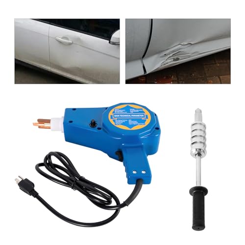Electric Stud Welder Gun Auto Body Dent Repair Kit 110V Body Repair Dent Removal Tools 800VA Electric Stud Welder Gun with Puller Hammer 0-10KW Dent Puller Stud Welder Dent Repair Kit