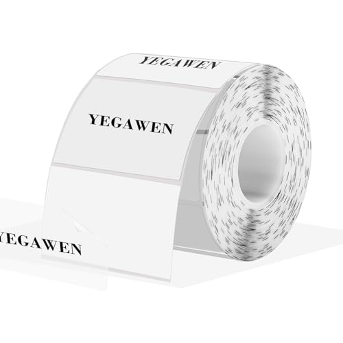 YEGAWEN 3x2 Inch Transparent Thermal Labels Stickers, Self-Adhesive Clear Waterproof Stickers for Logo Design, Direct Thermal Labels- 200 Sheets