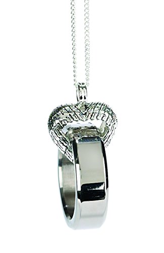 Dicksons Angel Wings Bereavement Heart Ring Holder Silver Plated Pendant Necklace - 18 inch Chain4