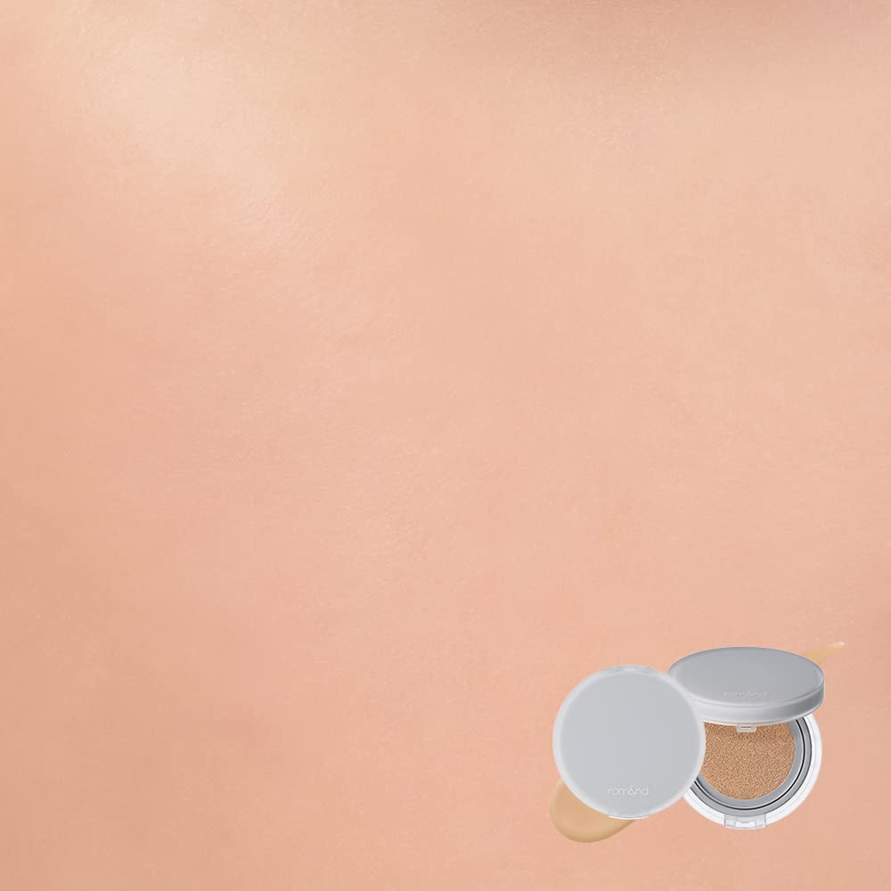 Rom&nd Nu Zero Cushion (05 Sand 25) Long Lasting, High Coverage, Semi Matte Finish, Flawless Complexion Without Cakey Face, Makeup Base and Fixer, Thinly Layered, Korean Cushion Foundation