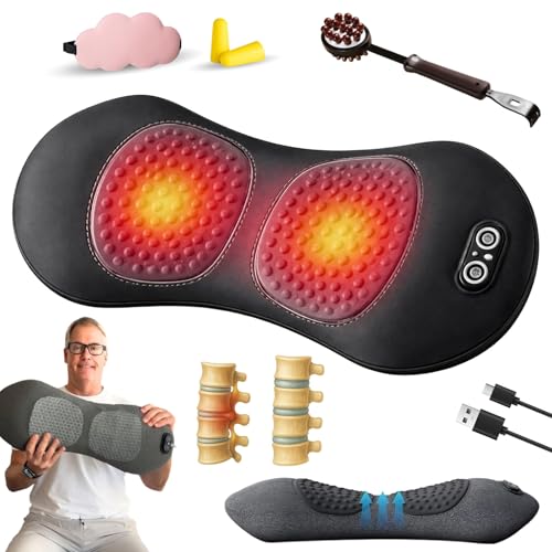 2026 Neu 3-Zonen Ergoflow Tiefenmassager Ergopur 3-Zonen Ergoflow TiefenmassagegeräT Ergo Pur Rücken mit Erwärmung Vibration & Traktion Tiefengewebsmassage Schmerz lösen(DarkGrey USB)