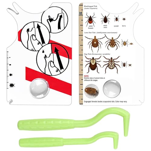 DUINIU 2 Tarjetas para Atrapar Garrapatas para Mascotas Y 2 Clips Verdes para Garrapatas, Juego De Tarjetas para Atrapar Insectos para Mascotas In Vitro, Control De Insectos Al Aire Libre.