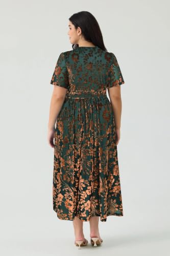 Image of TIYOMI Plus Size Velvet Dress for Women Formal Cocktail Satin Dresses for Wedding Guest XL-5XL (14W-28W)