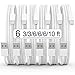 Produktbild [Apple MFi Certified] 6er Pack iPhone Ladekabel, Schnellladeleitung, Lightning to USB Kabel, Datenkabel 1/1/2/2/2/3M USB iPhone Ladekabel für iPhone 14/13/12/11/XS/XR/X/8P/SE, Mini/Air/Pro(Weiß)