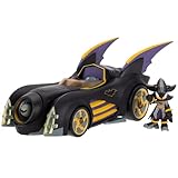 DC X Sonic Batmobile Shadow-fied! with Cool 2.5 Inch Shadow Action Figure as Batman, from The DC x Sonic The Hedgehog Comic Book Series - A Collector's Must Have!