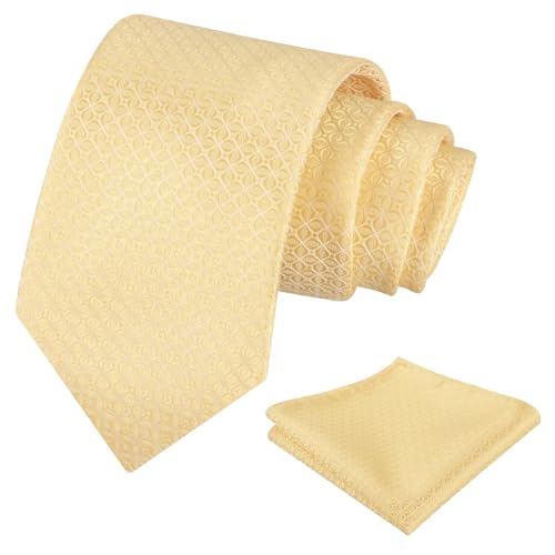 Image of Alizeal Mens Vintage Solid Plaid Tie with Pocket Square 3.15inches Necktie Set