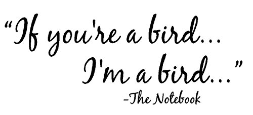 byyoursidedecal If You're a Bird.I'm a Bird. The Notebook Vinyl Wall Decal,Art Quotes Inspirational Sayings 6.5' high x 17.5' Wide