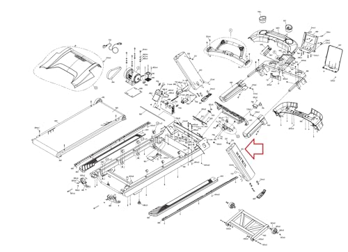 Image of Right Black Console Mast Set 1000441841 Works with Matrix Fitness TM538 TM543 TM548 Treadmill