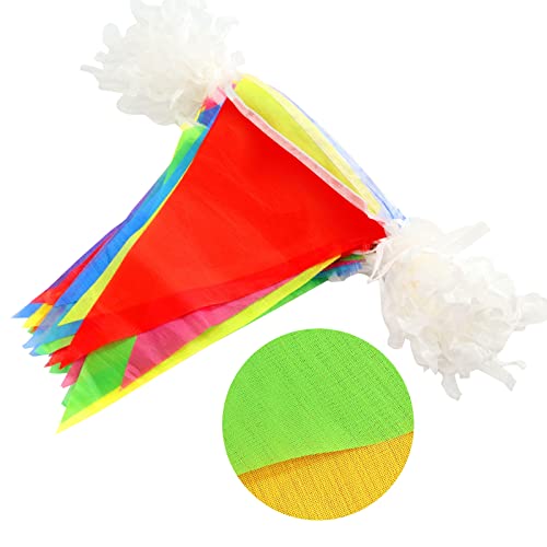 120 Flags 165 Feet Bunting Banner Multicolor Nylon Triangle Flags Bunting Indoor Outdoor Waterproof Reusable Party Decorations Bunting Wedding Birthday Party Garden Home Festival Decoration