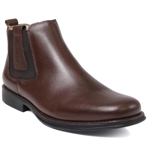 Botina Anatomic Comfort Gel Flex Couro Legítmo Solado Borracha Costurado (40) (43)